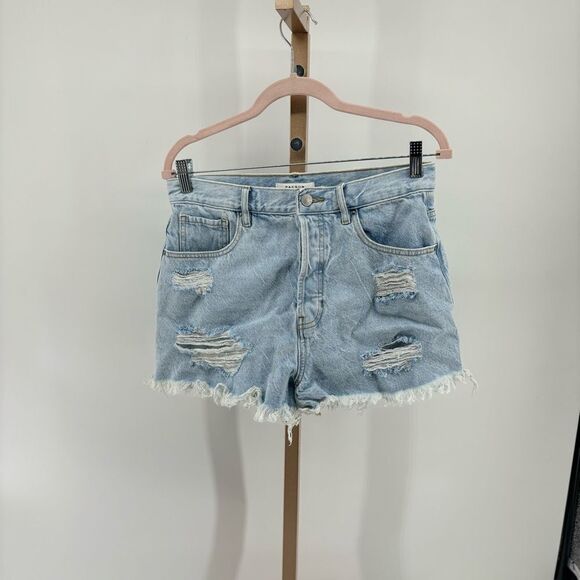 PacSun distressed button fly vintage high rise denim shorts size 30 100% cotton - Picture 1 of 9